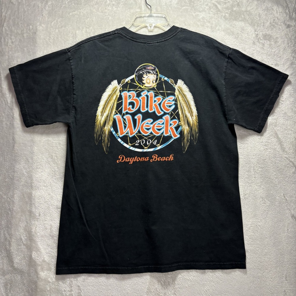 Betty Boop 63rd Annual Bike Week 2004 Daytona Beach T-Shirt Large Black - Picture 3 of 5